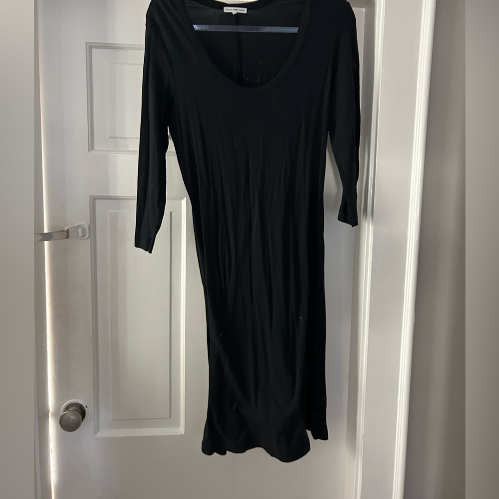 James Perse long sleeved black Jersey dress